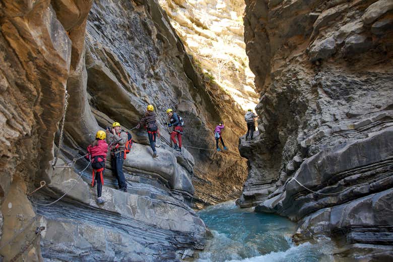 Recorrido de la vía ferrata del Sorrosal