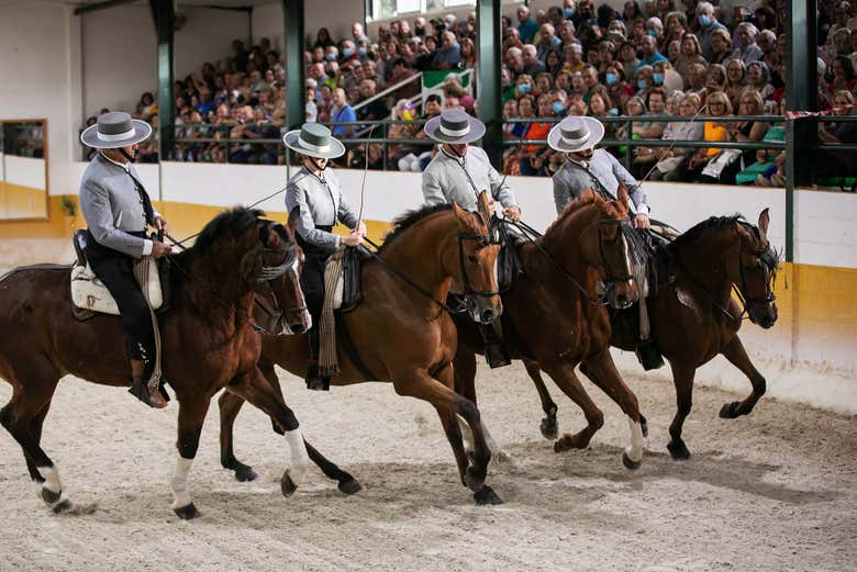 Jockeyson their horses during the show