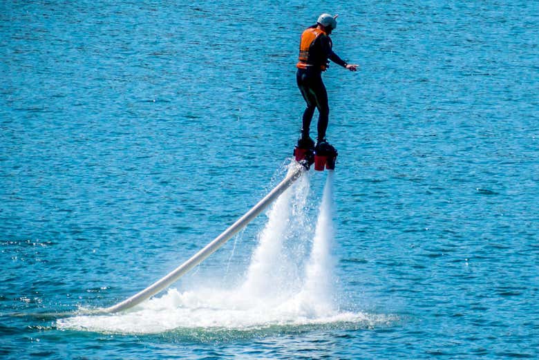 Having fun while flyboarding