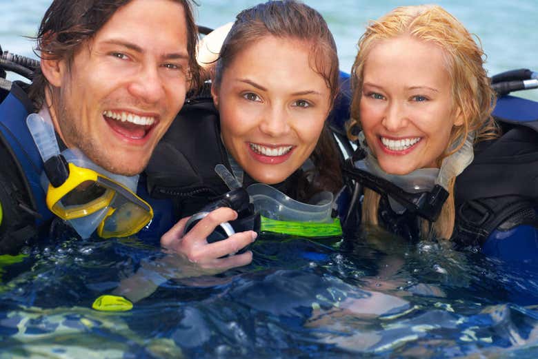 Enjoying the diving experience in Tossa de Mar