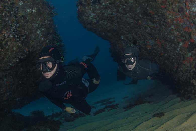 Practicando snorkel en Tossa de Mar