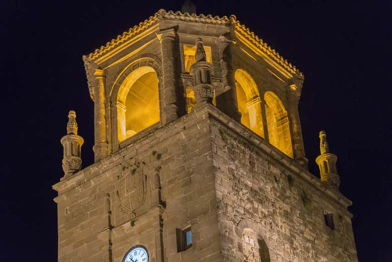 Desfrutando o free tour noturno por Úbeda