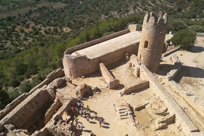 Vista aarea del castello di Ulldecona