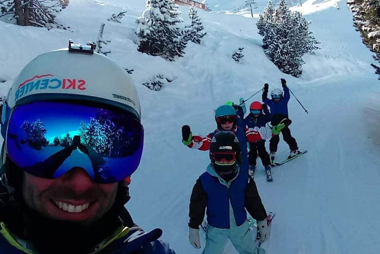 Selfie descendiendo la ladera