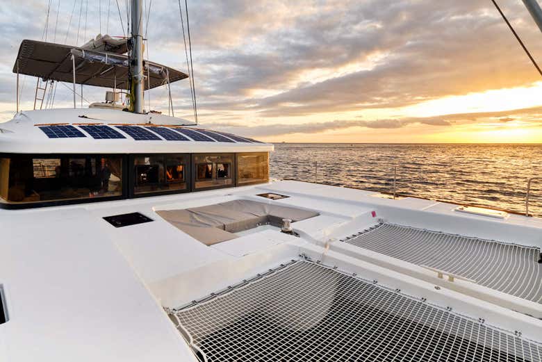 Sailing catamaran deck