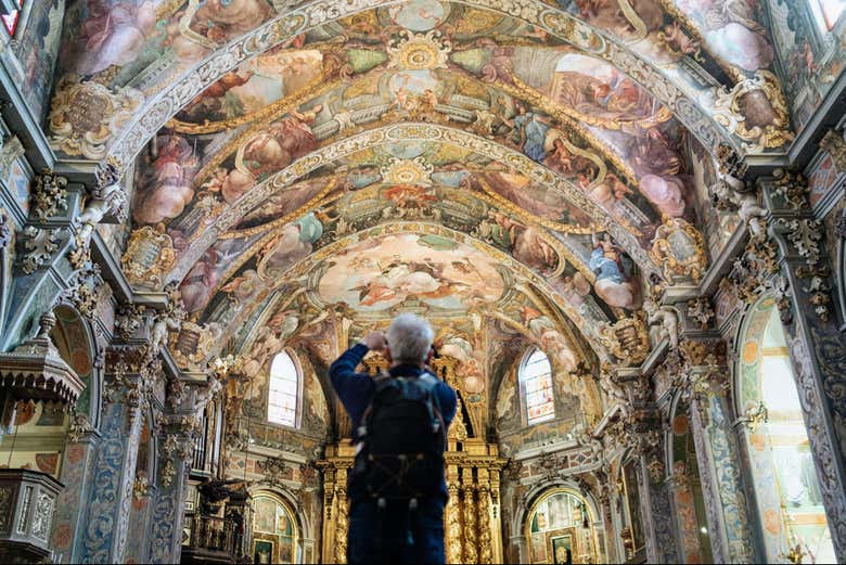 Fotografando os detalhes da igreja
