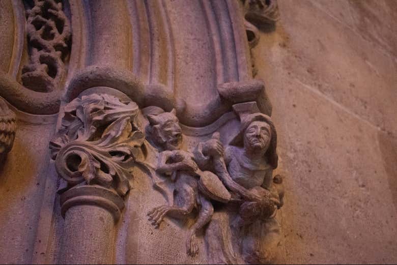 Detalle de la fachada de la Lonja de la Seda