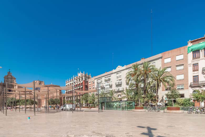 Plaza de la Reina em Valência, Espanha em uma manhã