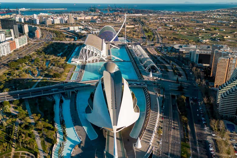 Vista da Cidade das Artes e das Ciências em Valência