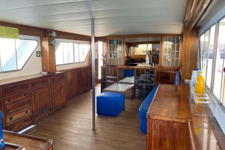 The boat's interior