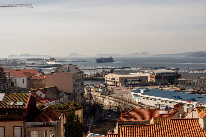 Vista aérea del puerto de Vigo
