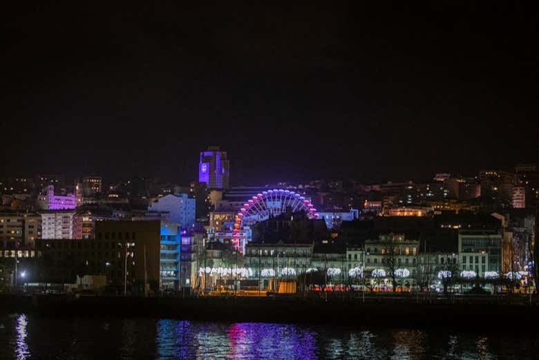 Navegando por la ría de Vigo en Navidad