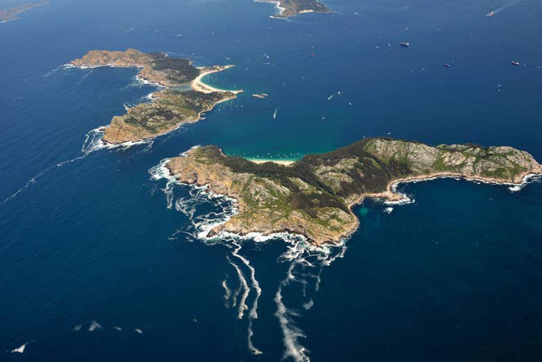 Vista aérea de las Islas Cíes