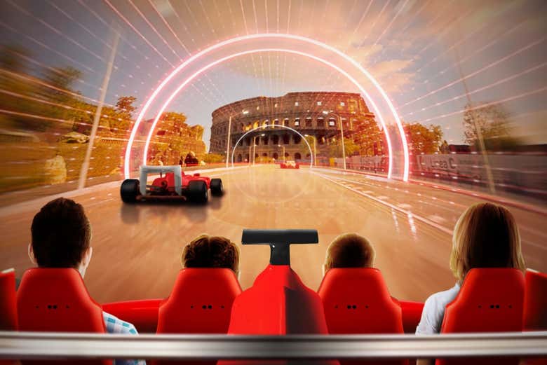 Un des simulateurs de Ferrari Land