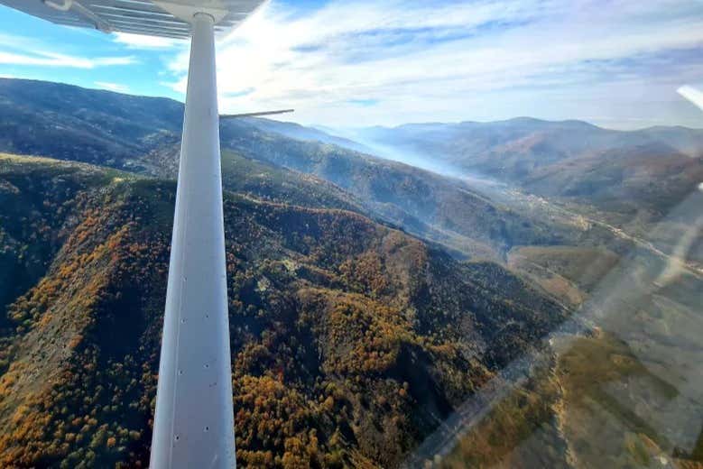 Disfrutando de las vistas desde la avioneta