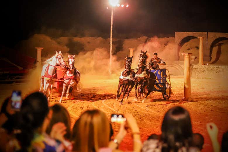 2 chariots racing alongside one another!