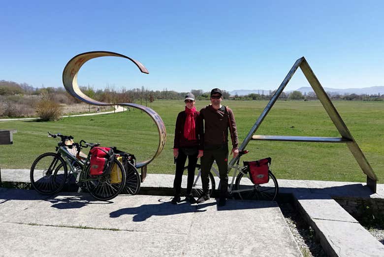 Disfrutando del tour en bicicleta