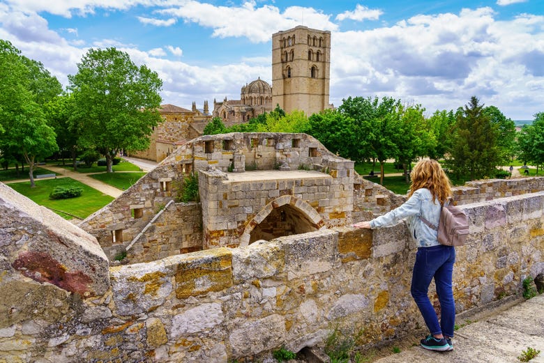 Contemplando a torre da catedral a partid do castelo de Zamora