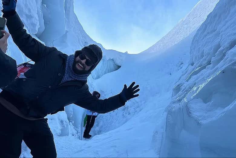Caminando entre los bloques de hielo