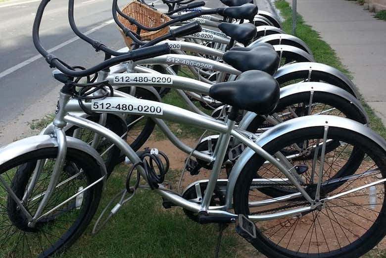 Um grupo de bicicletas standard