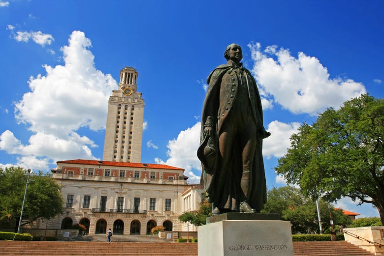 Sculpture de George Washington à l'Université du Texas