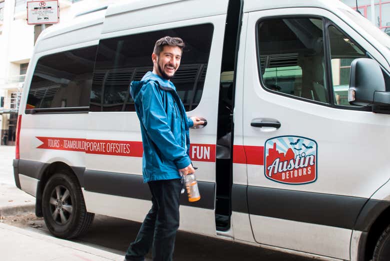 Minibus de la visite d'Austin.