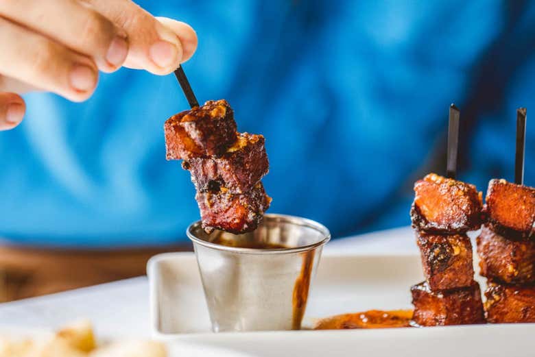 Brochettes de viande, typiques du Texas