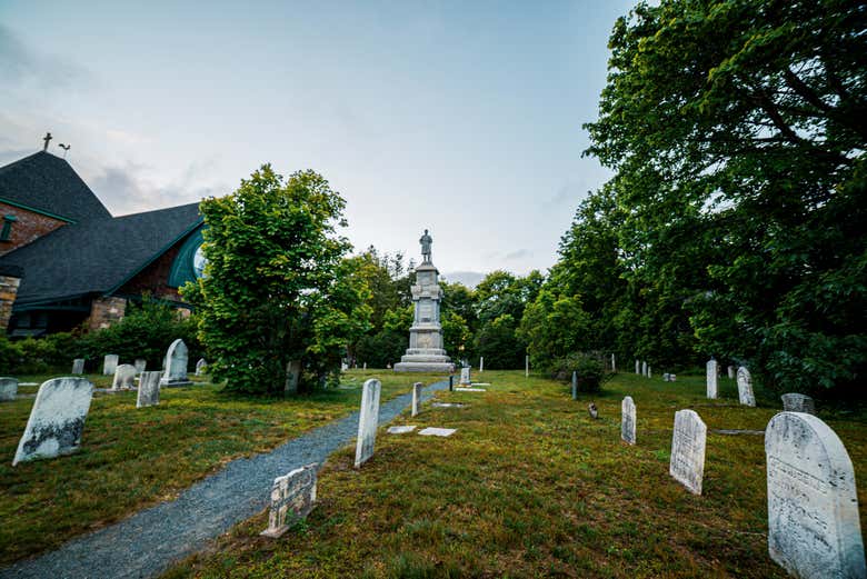 Un cementerio en Bar Harbor