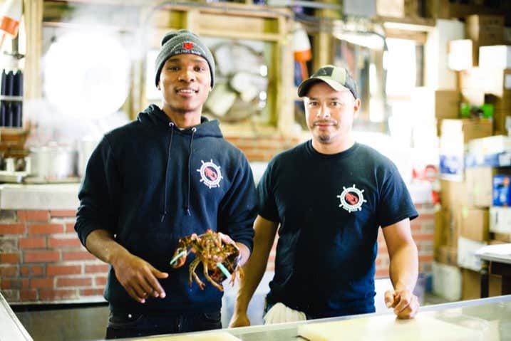 Preparing the lobsters