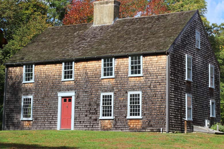 Facciata di una casa nella colonia Plimoth
