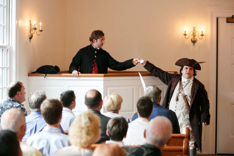 Watching one of the reenactments