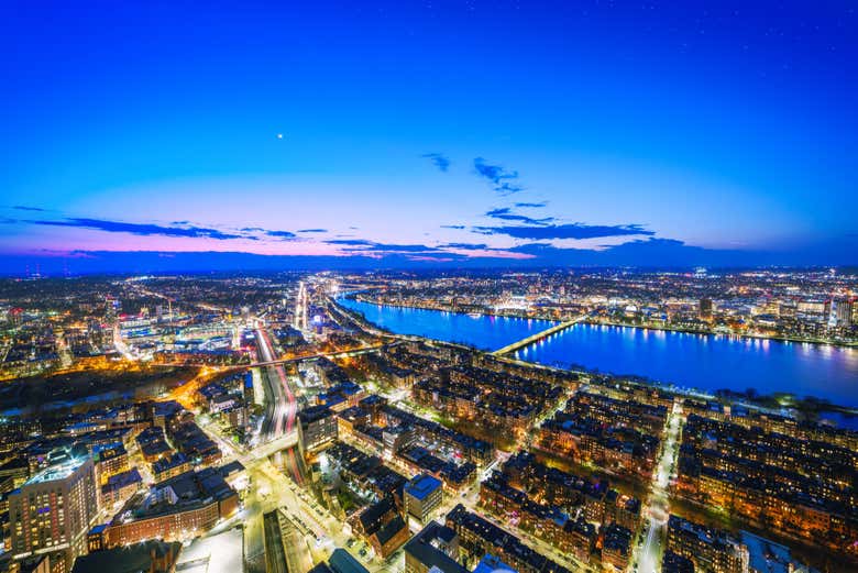 Watch the sunset from the Prudential Center