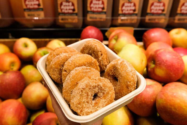 Visit an apple donut shop