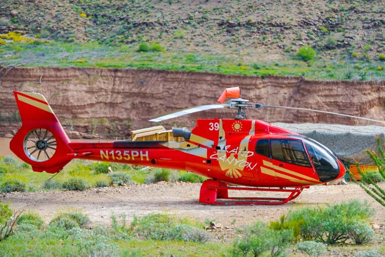 Helicóptero que nos levará ao Grand Canyon