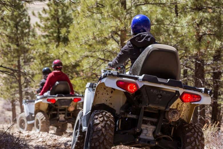 Seguendo la guida a bordo dei quad