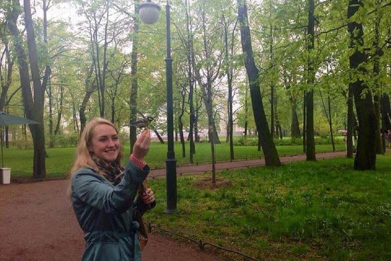 Disfrutando de la naturaleza de la zona