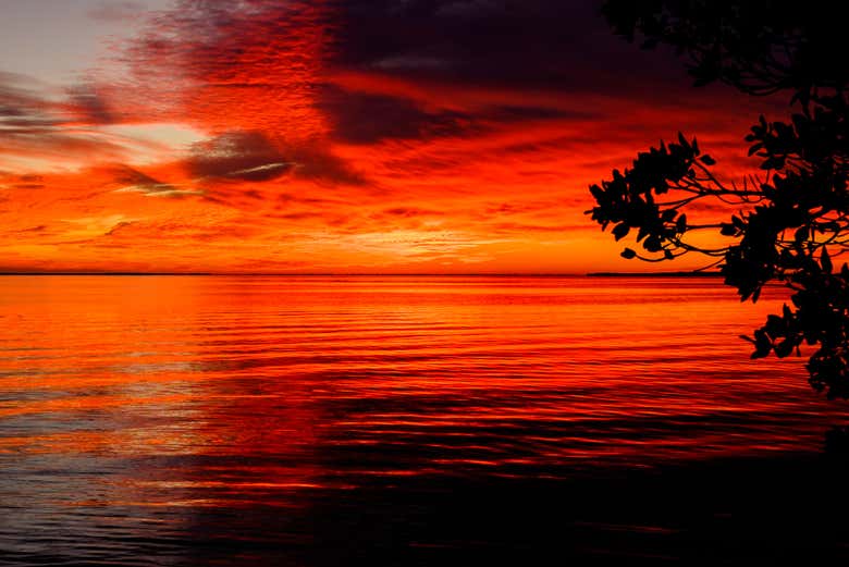 Admiring the breathtaking sunset hues