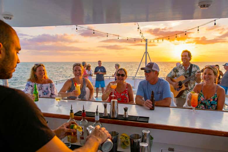 Enjoy the open bar on board