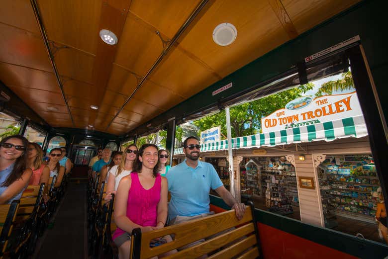 A bordo do trólebus turístico de Key West