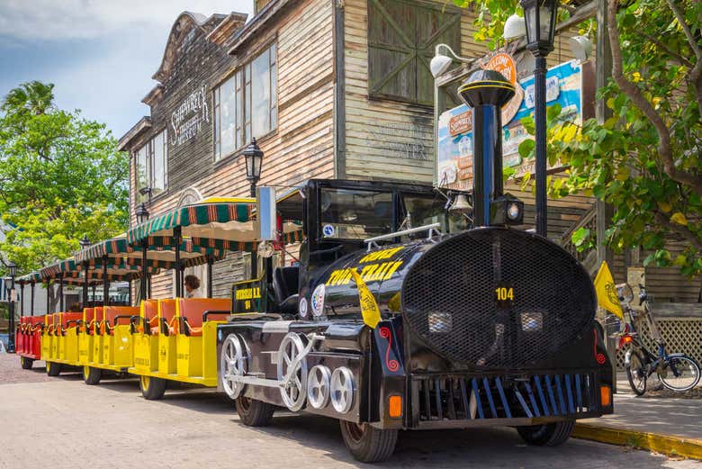 The tourist train on the streets of Key West