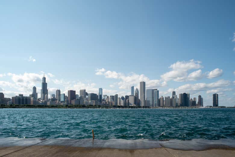 Vista da cidade do Adler Planetarium Pier