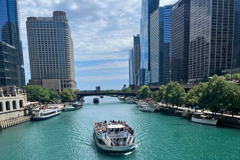 Barcos no rio Chicago