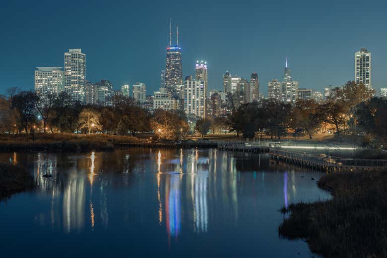 Cai a noite sobre o Lincoln Park