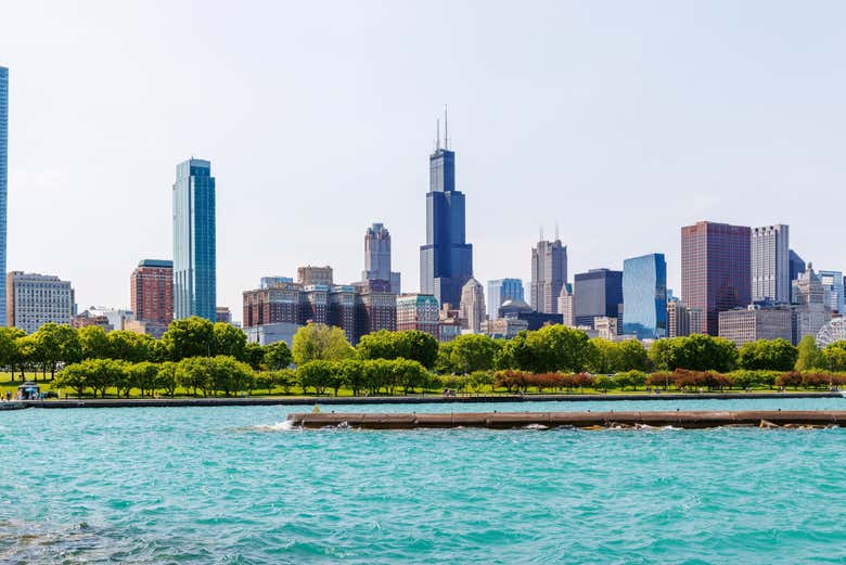 Take in the Chicago skyline from the lakefront