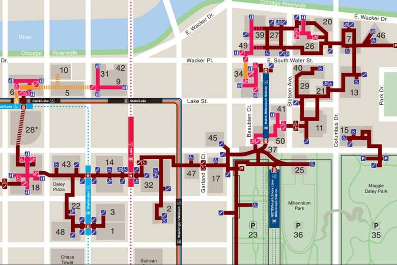 O Pedway de Chicago conecta os arranha-céus da cidade