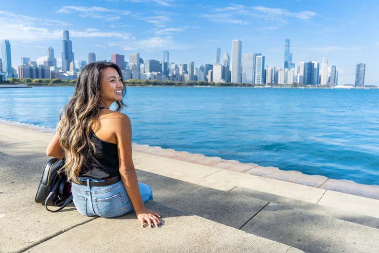 Contemplando el skyline de Chicago
