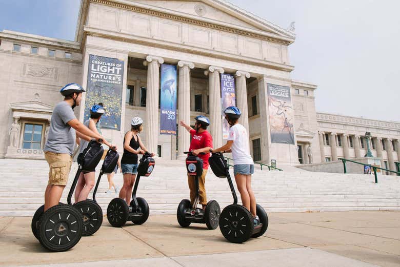 Disfrutando del tour en segway por Chicago