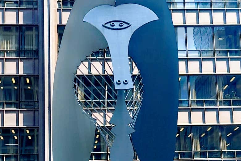 Escultura do Picasso na Plaza Daley