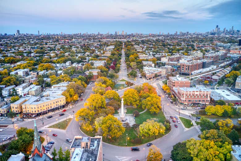 Vista panoramica di Logan Square