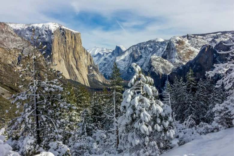 Snowy landscapes of Yosemite